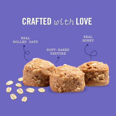Three Dog Bakery Classic Oatmeal Cookies for Dogs, Baked Puppy Treats with Real Oats, 24 oz