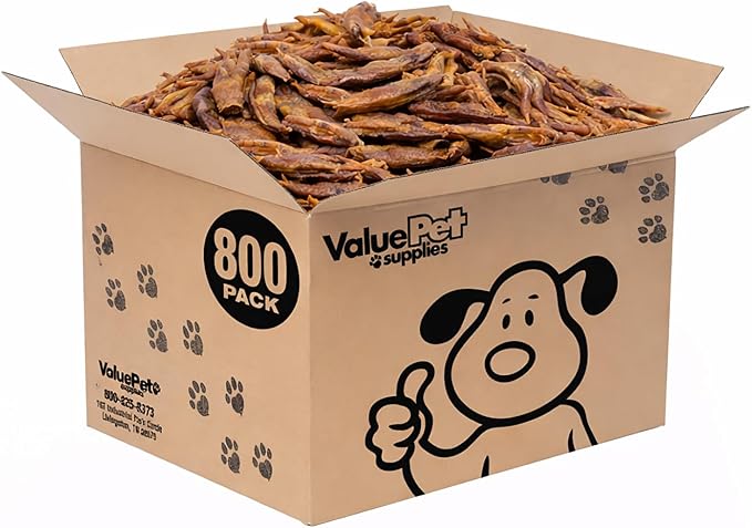 ValueBull Duck Feet for Dogs, 800 Count Wholesale Pack - All Natural Glucosamine Chondroitin Collagen Dog Chew, Hip and Joint, Single Ingredient