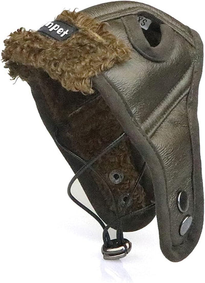 Leconpet Dog Aviator Hat, Dog Winter Pilot Hat with Ear Flaps for Cold Weather (XXL, Brown)