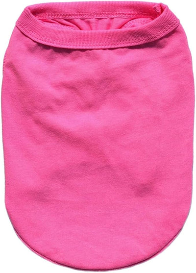 Hot Pink Dog Clothes Cotton Puppy Shirts Breathable Pet Apparel Birthday Girl Animal Tank Top (Neck Girth 12.99'')