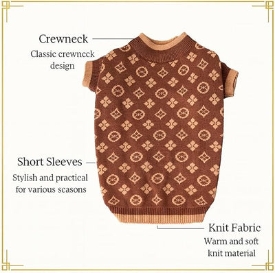 Everything Chic Luxury Dog Sweater – Soft Knit Designer Pet Outfit for Small Dogs & Puppies, XS–L, Stylish Warm Clothing for Yorkies, Chihuahuas, Dachshunds, Maltese, French Bulldog