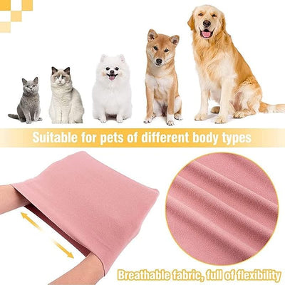 Quiet Ears Covers for Dogs 3pcs,Dog Snoods Ear Covers for Noise,Grooming and Force Drying Miracle Tool for Anxiety Relief & Calming Dogs(Grey+Pink+Purple) (Small)
