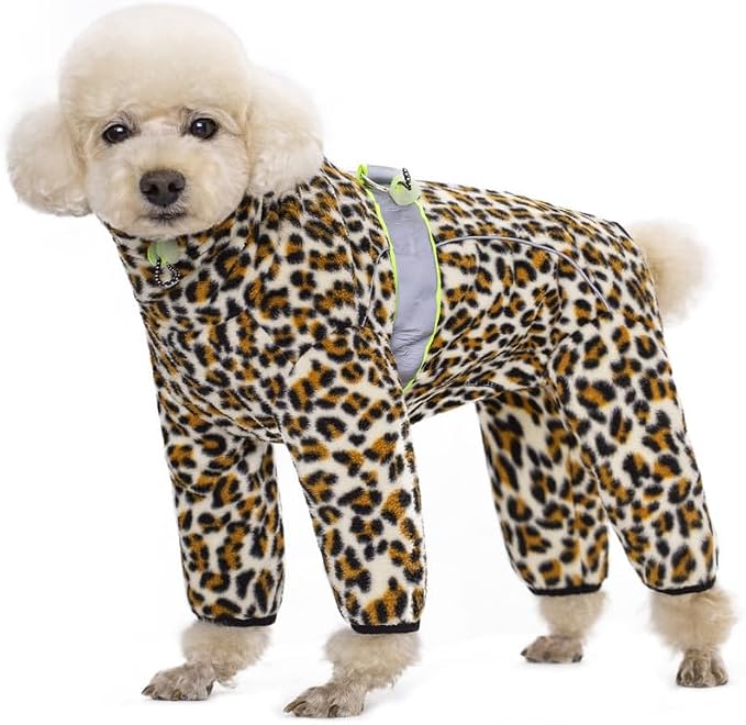 Polar Fleece Dog Coats for Small Medium Dogs, Winter Jacket Sweater Vest Bodysuit, Four-Legged Warm Clothes Pajamas