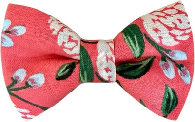 Detachable Dog Bow Tie, Slide-On Pet Bowtie for Collars, Stylish Durable Dog Lover Accessory Small, Medium & Large Dogs (Pink Hydrangea, Large (4.5in Wide))