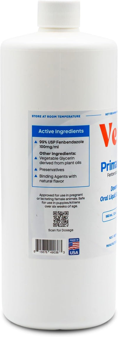 vetr Primacur Broad-Spectrum Oral Suspension Support Formula 10% Oral Suspension for Dogs and Cats - 960ML/32.4oz - Peanut Butter Flavor