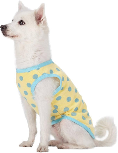 Blueberry Pet Pack of 2 Soft & Comfy Terry Cotton Pastel Blue Affection Sleep & Play Dog Pajamas & Tank Top T Shirt, Back Length 12", Clothes for Unisex Dogs