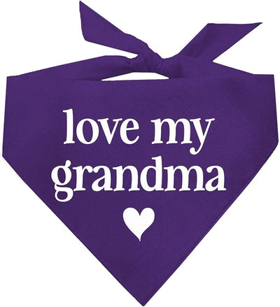 Love My Grandma Mother's Day, Valentine's Day Dog Bandana (Purple, OS 399)