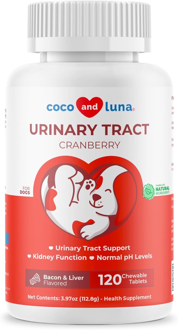 Cranberry for Dogs 120 Tablets - UTI, Bladder Health & Incontinence | Cranberry extract for UTI prevention, bladder health & urinary tract support. Helps reduce bladder stones & incontinence.