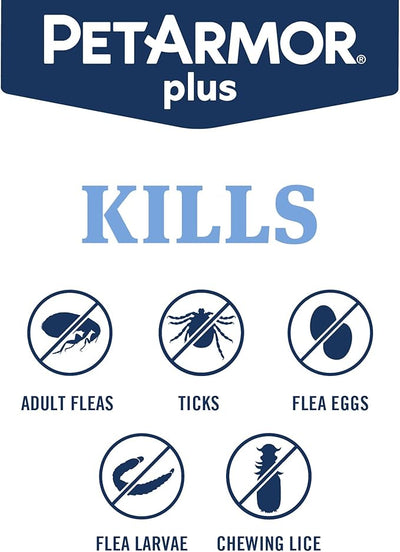 PetArmor Plus Flea and Tick Prevention for Dogs, Large Dog Flea and Tick Treatment, 3 Doses, Waterproof Topical, Fast Acting (45-88 lbs)