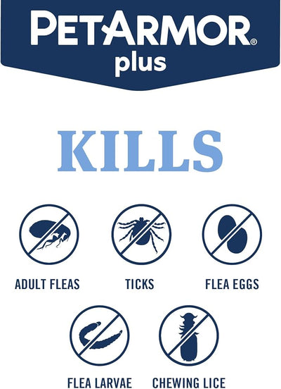 PetArmor Plus Flea and Tick Prevention for Dogs, Medium Dog Flea and Tick Treatment, 1 Dose, Waterproof Topical, Fast Acting (23-44 lbs)