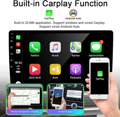 4+64GB for Toyota Yaris Radio 2008 2009 2010 2011Wireless Carplay Android Auto with 9" IPS Touchscreen GPS Navigation for Car Stereo Head Unit Built-in DSP with Free Backup Camera