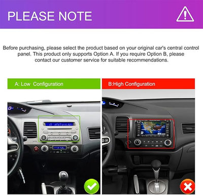 [8 CORE 6G+128G] Car Stereo for Honda Civic 2006-2011 with Wireless Carplay/Android Auto, 10.1 Inch Android 15 IPS Touch Screen Car Radio, Bluetooth, GPS, 5G WiFi, SWC, DSP+Backup Camera