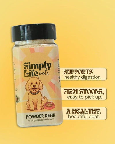 Simply Life Pets Kefir Powder Probiotic for Dogs & Cats, Freeze-Dried, Natural Digestive & Immune Support (3 Oz.)