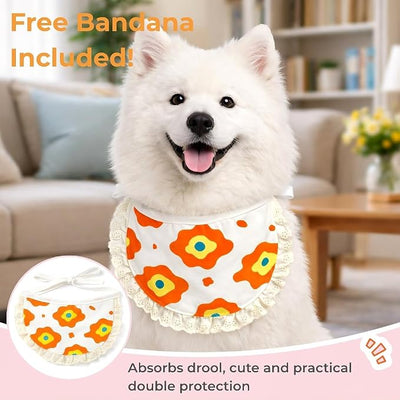 Recovery Suit for Female/Male Dog After Spay/Neuter Surgery,Bandana Set Included,E-Collar Cone Alternative Anti Licking, Large/Medium/Small Dogs Full Body Surgical Suits Onesies, Medical Pet Bodysuit