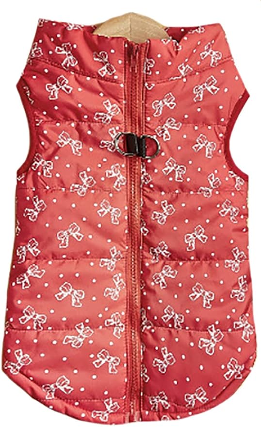 Winter Waterproof Windproof Reversible Dog Vest Coat Warm for Cold Weather Down Jacket Small Medium Dogs (Not Suitable Big Dogs) Y-2-bowknits XS XS(Back:9.0'', Chest:13.5'', 3.0-5.0lbs)