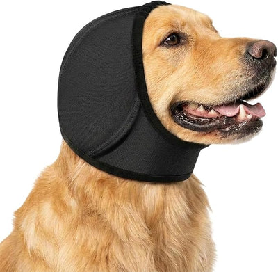 Noise Cancelling Ear Wrap, Dog Ear Muffs Noise Protection Comfortable Quiet Dogs Ear Muffs, Available Silent Elastic Calming Dog Ear Cover for Grooming, Bathing, Swimming (Small)