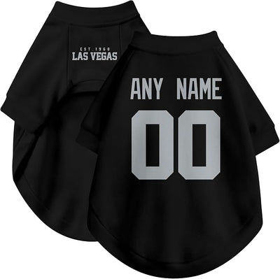 Las Vegas Dog Clothes Jersey Style Personalized Pet T Shirt with Custom Name Number for Small Medium Large Dogs