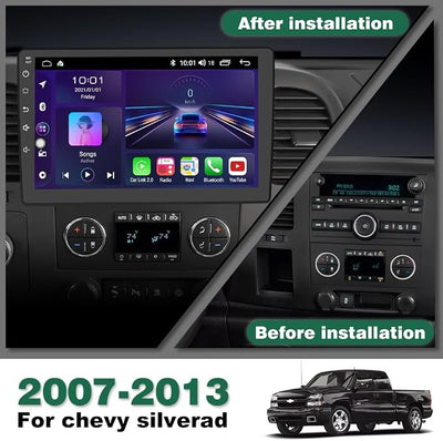 Junsun 4Core 64GB ROM Car Radio Stereo for Chevy Chevrolet Silverado 2007-2013 Tahoe Equinox GMC Sierra Yukon with Android 13 CarPlay Android Auto Bluetooth 5GHz WiFi