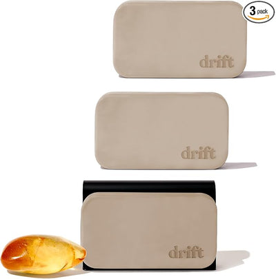 Drift Car Air Freshener - Stone Air Freshener - Car Odor Eliminator - Long Lasting Scent - Auto Accessories - Metal Clip - Essential Oils - Clean Ingredients - Amber 3 Pack Starter Kit - CLIP INCLUDED