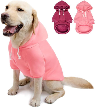 2-Pack Dog Hooded Sweaters & Jackets - Soft Dog Clothes Hoodie for Small/Medium/Large Dogs & Cats | All-Season Comfort & Fit, Stylish Pet Shirts Apparel & Accessories (Pink, Purple, Small)
