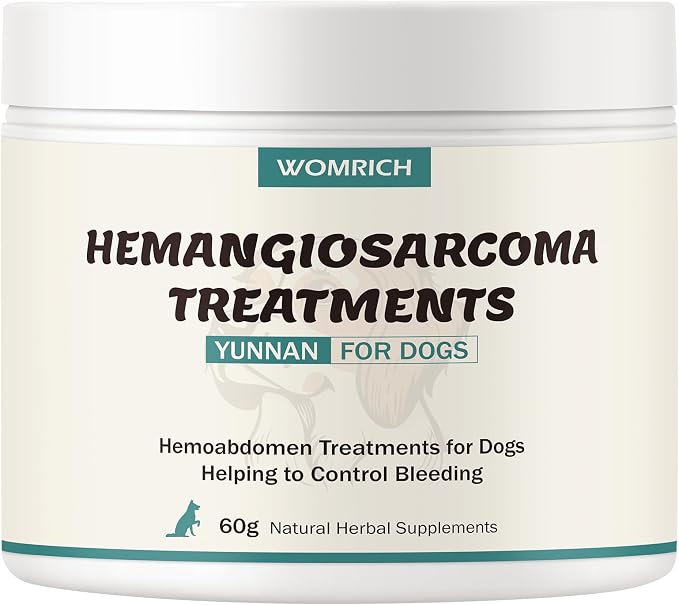 Quick Stop Bleeding for Dogs, Natural Yunnan Sanqi Powder for Hemangiosarcoma, Hemoabdomen, Pericardial Effusion, Cancer Bleeding, Severe Bruising, Ulcer-Related Bleeding, Bloody Stools - 60g