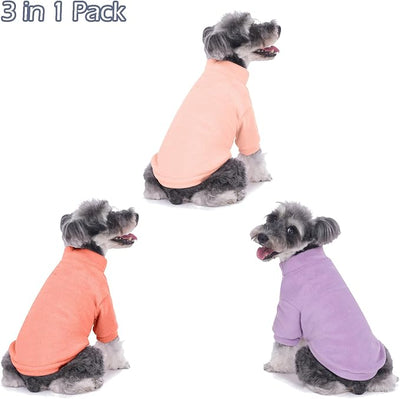 GYALAPERI Dog Sweater, 3 Pack Dog Sweaters for Small Dogs Girl Boy, Ultra Soft Warm Puppy Clothes Dog Coat for Winter (Rose+Lt Pink+Lt Purple, X-Small)