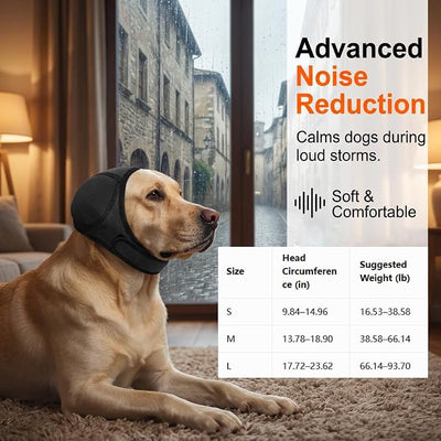 Noise Cancelling Ear Wrap, Dog Ear Muffs Noise Protection Comfortable Quiet Dogs Ear Muffs, Available Silent Elastic Calming Dog Ear Cover for Grooming, Bathing, Swimming (Medium)