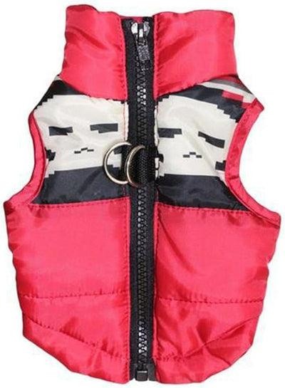 Winter Warm Dog Vest - Waterproof & Windproof Jacket for Small & Medium Dogs - Red/White XS
