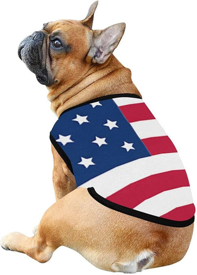 4th of July Vest for Dog American Flag Clothes Small Large Dog Apparel Pet Supplies Shirts (X-Large, DLR02)