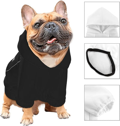 Dog Clothes, Custom Dog Hooded Sweatshirt, Personalized Pet Costume Robe Shirt with Text/Image/Club Name/Pet Shop Logo for Small Medium Large Dogs and Cats, Black, M