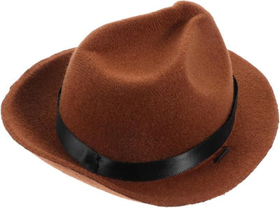 Generic Decorative Dog Fedora Hat Wear-Resistant Brown Mini Pet Accessory Suitable for Puppies and Small Dogs