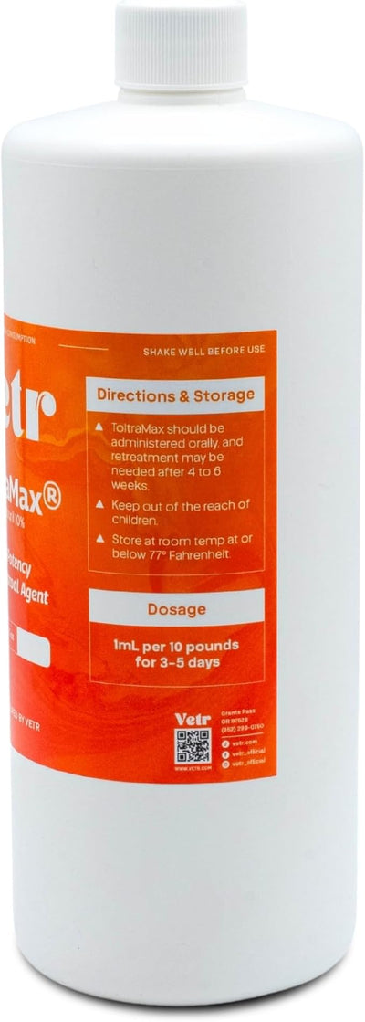 Toltrazuril 10.0% for Horses, Dogs, Cats, 960mL/32.4Ounce, for Non-Food Chain Animals, Alfalfa