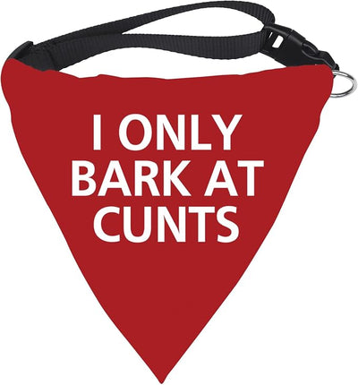 JXGZSO 1 Piece I Only Bark At Cunts Dog Bandana Humorous Dog Bandana Reactive Bandana Rude Gift (Bark At Cunts DB)