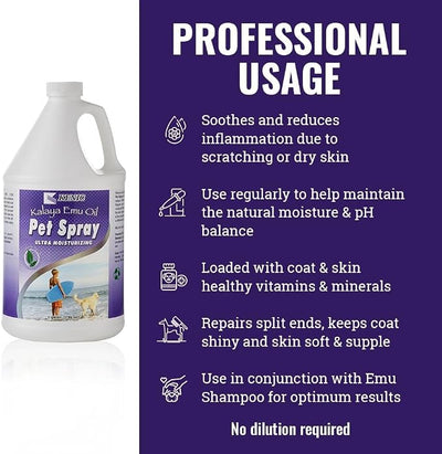 Kenic Emu Oil Itchy Skin Relief for Dry, Irritated Coats & Hot Spots - Leave-in Conditioning Formula Soothes and Moisturizes for Comfort and Shine, Made in USA