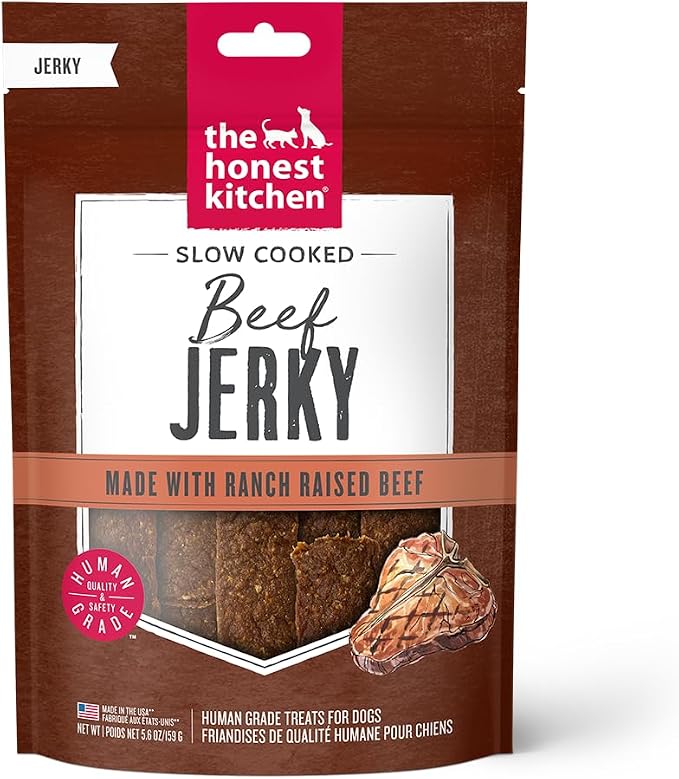 The Honest Kitchen Human Grade Dog Treats: Slow Cooked Jerky Beef Recipe 5.6 oz Pouch