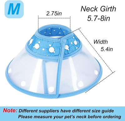 Vivifying Dog Cones for Small Dogs, Adjustable 5.7-8in Pet Cone, Lightweight Recovery Elizabethan Collar for Cats, Puppies and Mini Dogs (Blue)