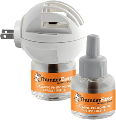 ThunderEase Dog Calming Pheromone Diffuser Kit | Powered by ADAPTIL | Vet Recommended to Relieve Separation Anxiety, Stress Barking and Chewing, and the Fear of Fireworks and Thunderstorms (60 Day Sup