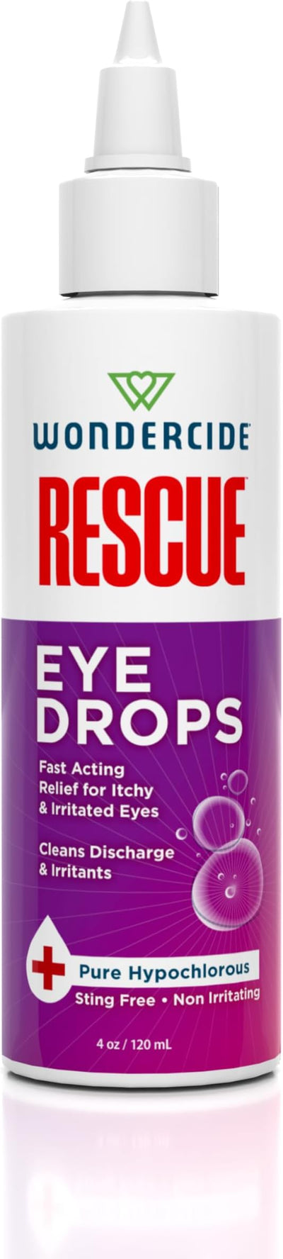 Wondercide Rescue - Eye Drops and Wash for Pets - Relief for Dogs and Cats from Allergies, Itchy Red Irritated Eyes, Discharge - with Pure Hypochlorous - 4 oz