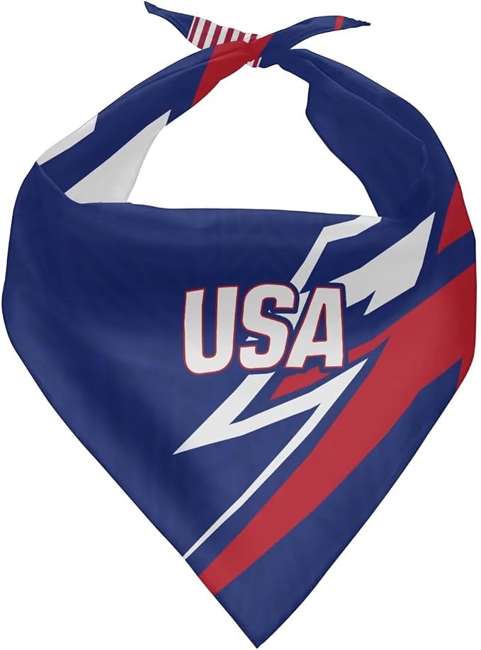 KEIAHUAN Patriotic USA Printed Dog Bandana Triangle Scarf Soft Washable Pet Kerchief for Independence Day, Premium Breathable Fabric, Adjustable Bandanas for Small Medium Large Dogs