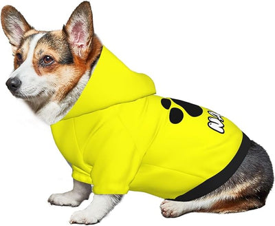 Custom Dog Hoodie Soft & Warm Design Your Own Personalized Photo Text Logo Name Dog Clothes for Puppy Sweatshirt Hooded for Small Medium Large Dogs Girl/Boy Cats Yellow