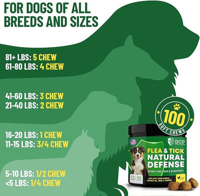 Guardian’s Choice Flea Chews for Dogs, Pet Flea Chewable, 100 Count | Help Keep Your Dog Comfortable. Daily chewable support for healthy skin, coat, and outdoor adventures.*