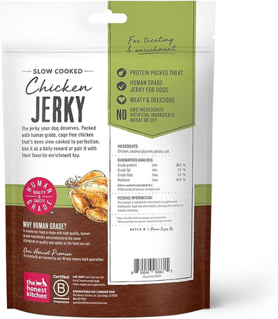 The Honest Kitchen Human Grade Dog Treats: Slow Cooked Jerky Chicken Recipe 6 oz Pouch