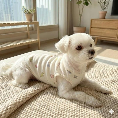 Organic Cotton Dog Clothes – Babywear-Grade Shirt for Sensitive Skin | Made in Korea (Medium, Toys)