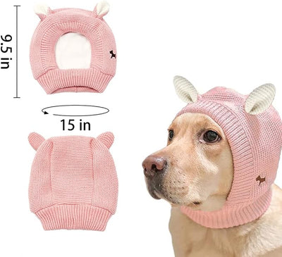 Quiet Ears for Dogs Anxiety Barking Dog Ear Covers Muffs Snood for Noise | 2PCS Ear Hearing Earmuffs Fireworks Protection Anti Anxiety Dog Hat Large Dog (Purple & Grey)