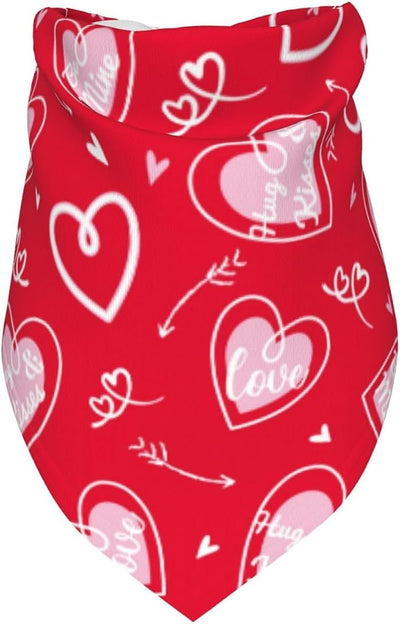 Valentine's Day Love Arrow Red Dog Bandana Scarf Triangle Bibs Pet Accessories Cat Kerchief