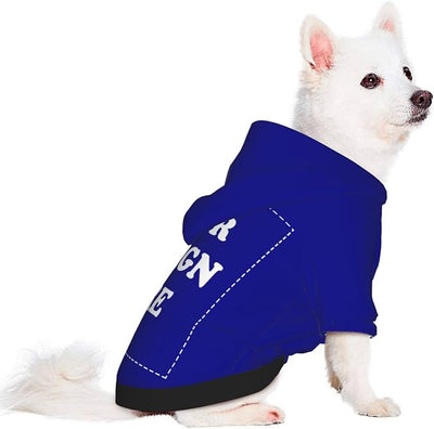 Personalized Dog Hoodie, Custom Dog Costumes for Small Dogs, Holiday Happy Dog Clothes Football Pet Shirt Sweater with Name Number for Girl/Boy Cats/Kitten, Blue, XXS