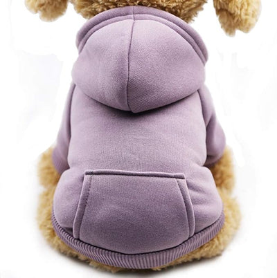 Jecikelon Soft Dog Hoodies for Small Dogs, Fleece Puppy Sweatshirt with Pockets, Warm Winter Cold Weather Coats for Pet Cat, Cute Clothes Puppy Costume (Purple, XX-Small)