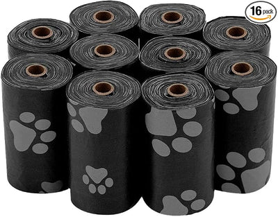 Best Pet Supplies Dog Poop Bags for Waste Refuse Cleanup, Doggy Roll Replacements for Outdoor Puppy Walking and Travel, Leak Proof and Tear Resistant, Thick Plastic - Black, 240 Bags