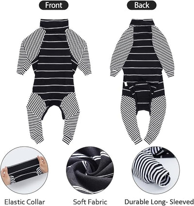 Dog Recovery Suit Abdominal Wound After Surgery Wear Prevent Licking Wounds E-Collar & Cone Alternatives Postoperative Shirt Dog Pajamas Long Sleeve Prevent Shedding (X-Large (Pack of 1), Black)