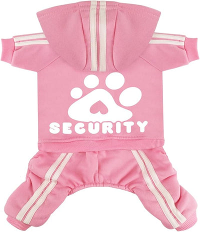 Dog Hoodie Security Clothes 4 Legs Jumpsuit Sweatshirt Hoodies Soft & Warm Dog Outfit Pullover Dog Winter Clothes Sweater for Small Medium Large Dogs Cats (Pink, X-Large)
